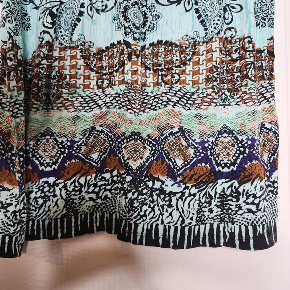 Bila eclectic Bohemian hippie earthy knitted crochet cap sleeve top size M - Picture 5 of 8